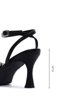 Women's Black Stone Heeled Sandals | Derimod