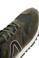 Men's Khaki Suede Leather Sneaker | Derimod