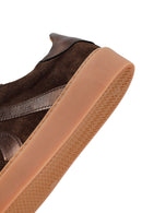 Kadın Kahverengi Bağcıklı Süet Deri Sneaker | Derimod
