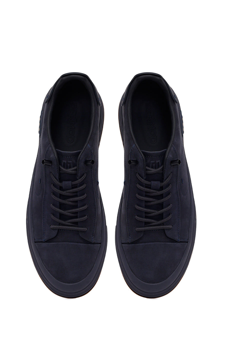 Erkek Lacivert Bağcıklı Nubuk Deri Sneaker
