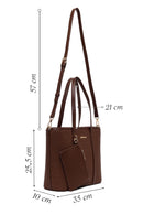 Woman Brown Long-Strap Patterned Wicker Shoulder Bag | Derimod