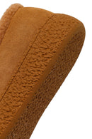 Kadın Camel Tokalı Kalın Tabanlı Süet Deri Teddy Loafer | Derimod