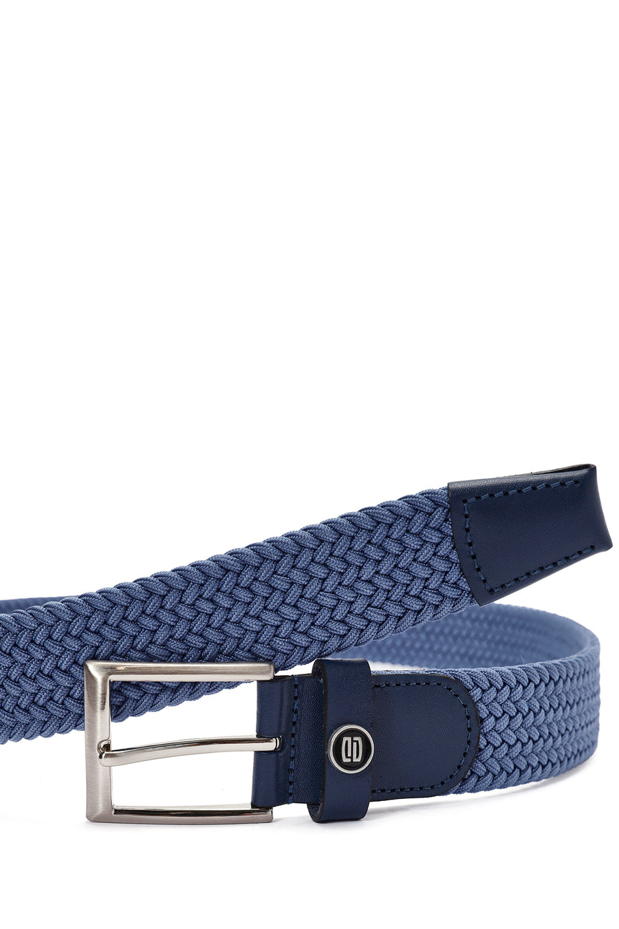 Men's Blue Braided Leather Belt