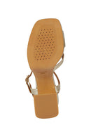 Geox Women's Gold Soledea Ankle Strap Thick Heeled Leather Sandals | Derimod