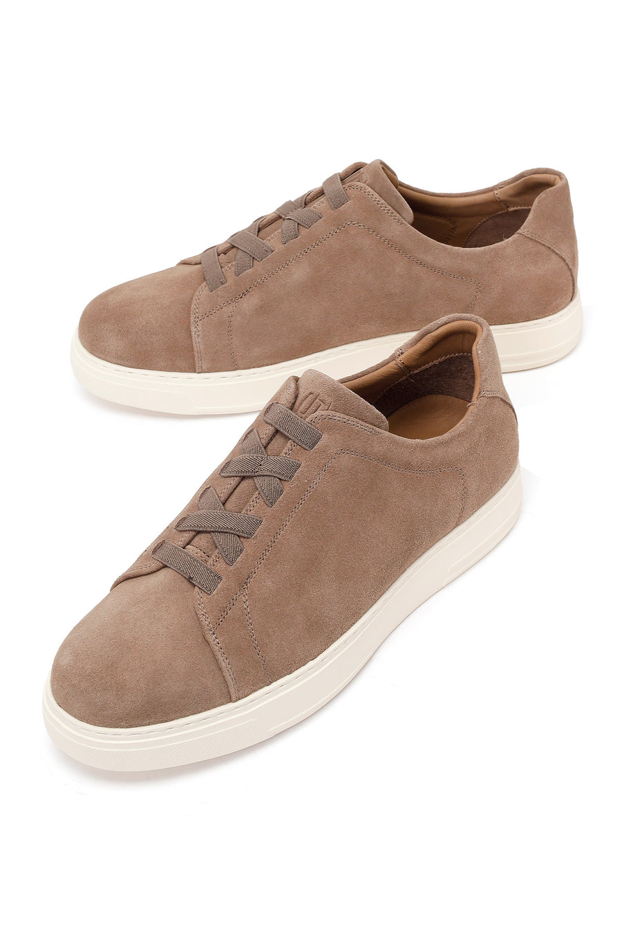 Male Beige Lace-up Suede Leather Sneaker