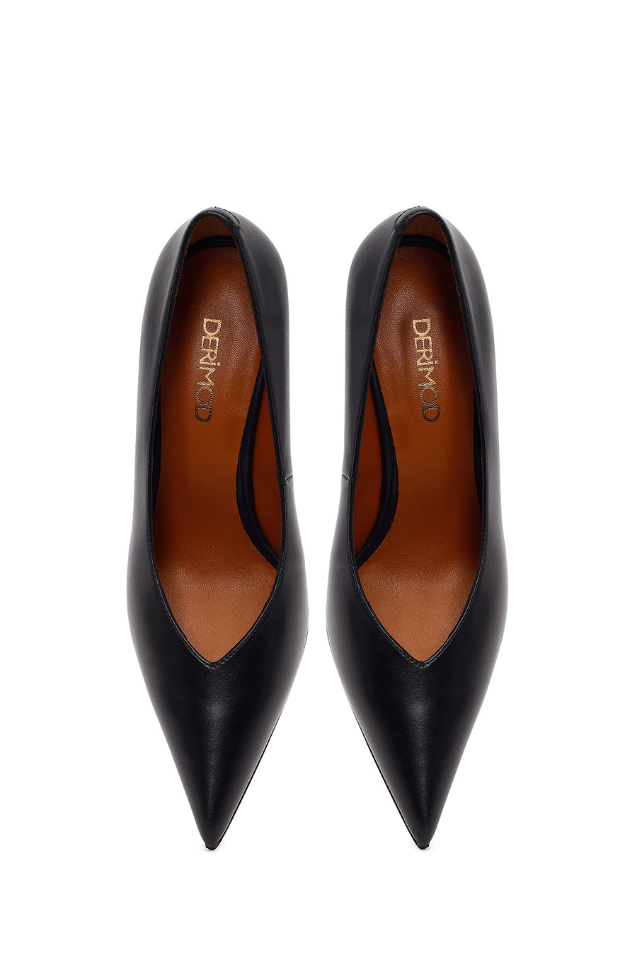 Kadın Siyah Topuklu Deri Stiletto