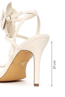 Woman Cream Ankle-Strap Buckled Thin High-Heeled Sandal | Derimod