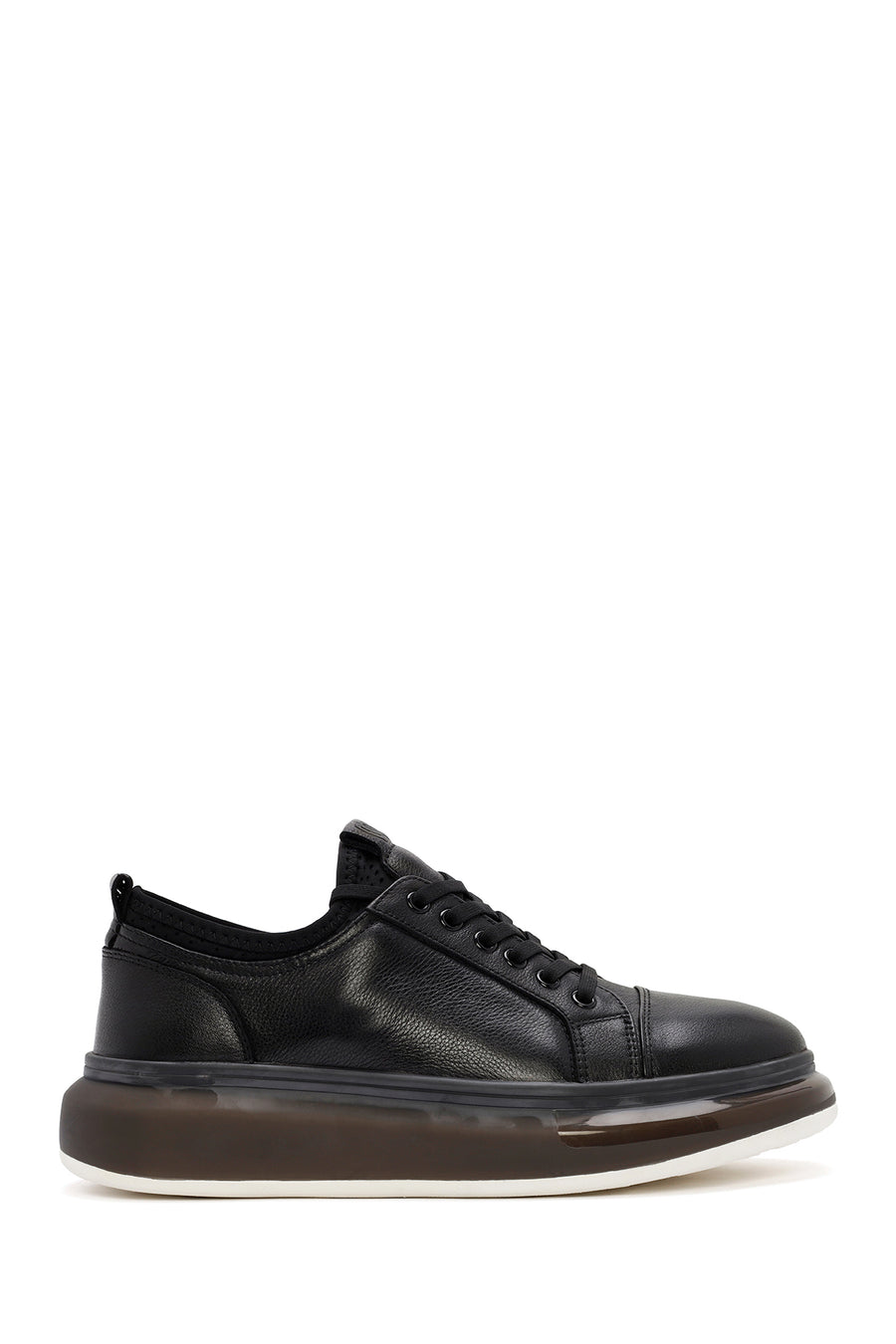 Erkek Siyah Kalın Tabanlı Bağcıklı Deri Sneaker 25SFD691418 | Derimod