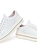 Erkek Beyaz Bağcıklı Deri Sneaker | Derimod