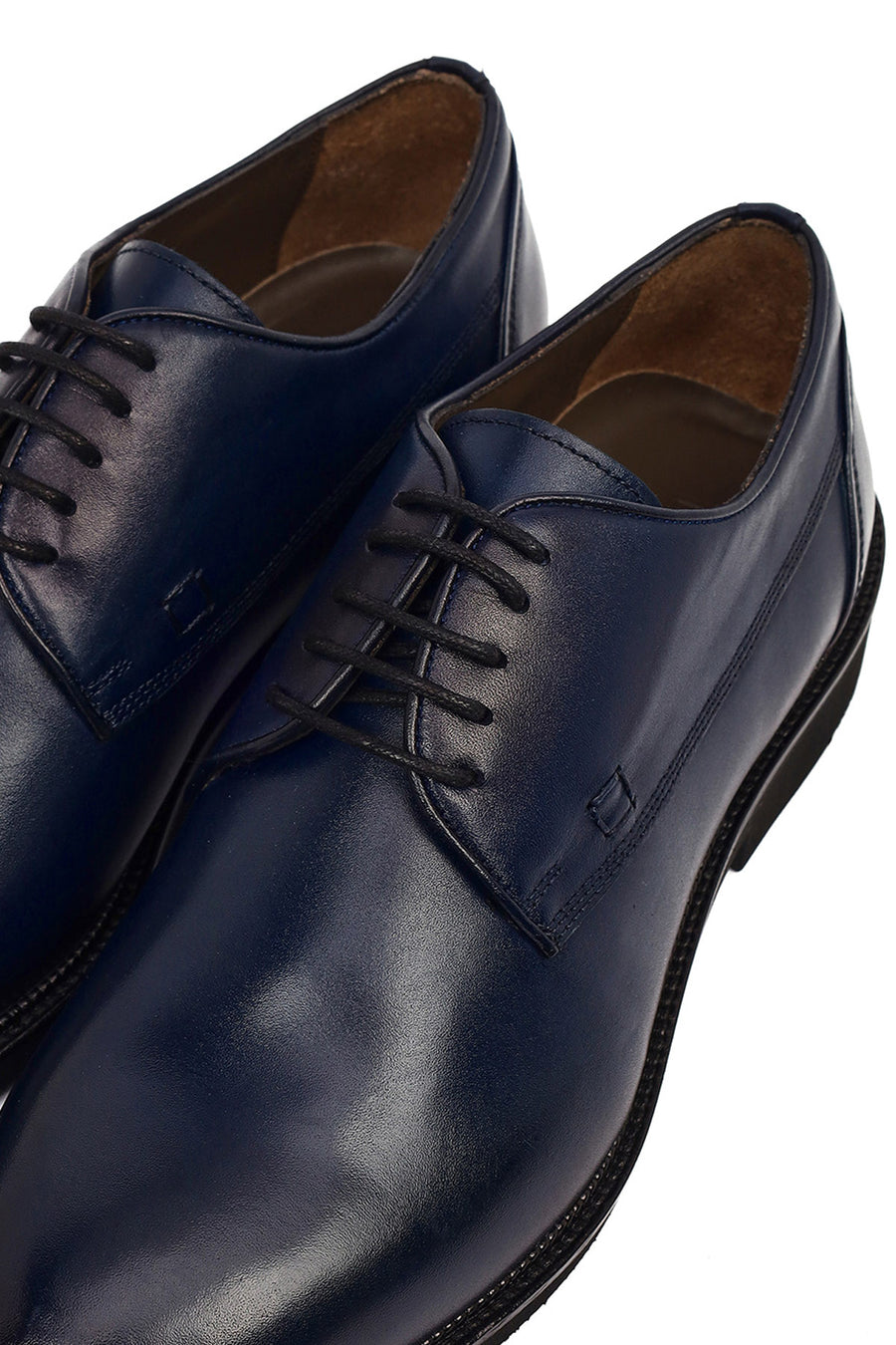 Men's Navy Blue Lace-up Leather Casual Shoes