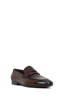 Derimod Black Erkek Kahverengi Deri Klasik Loafer | Derimod