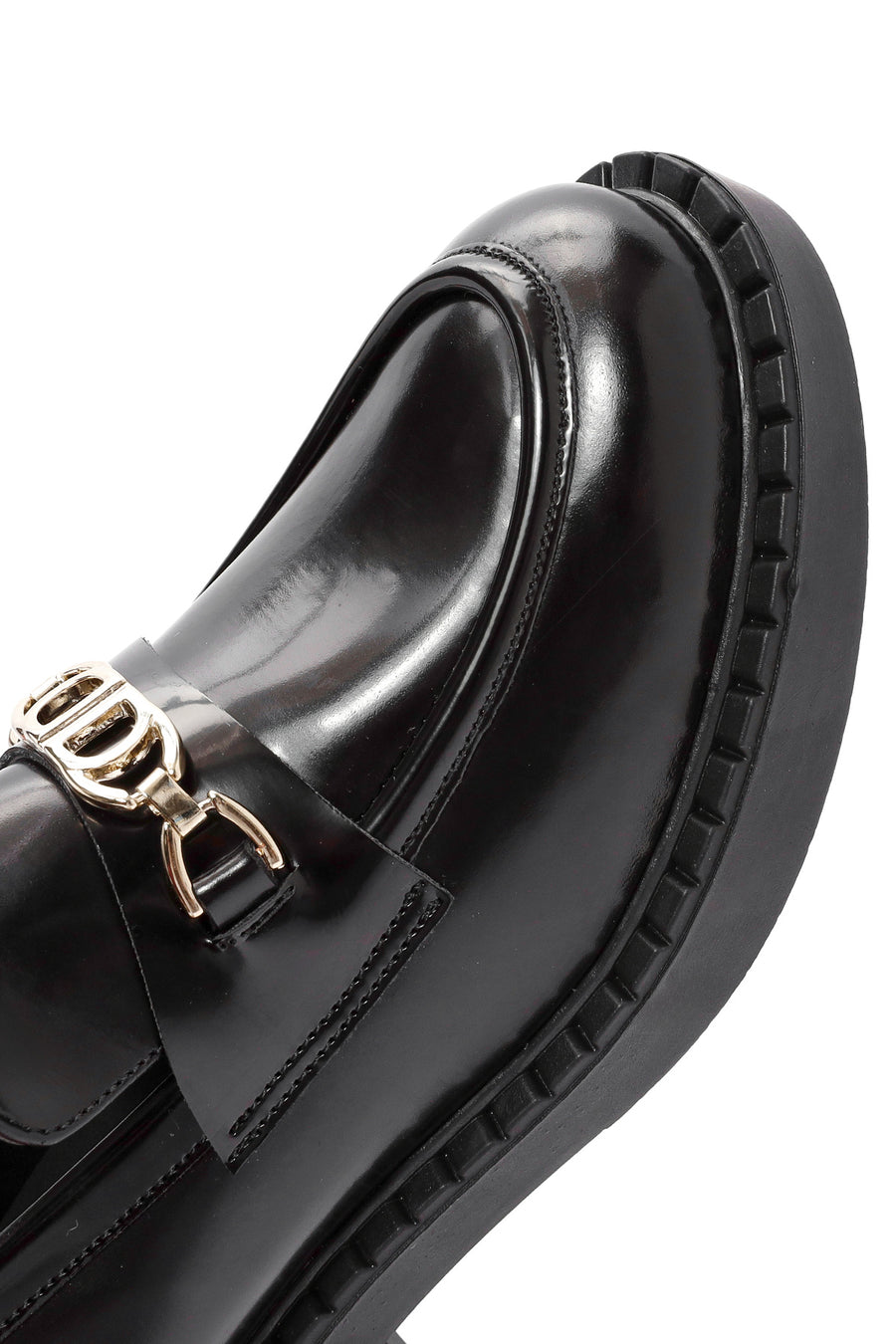 Women's Black Buckle Detailed Masculine Loafer