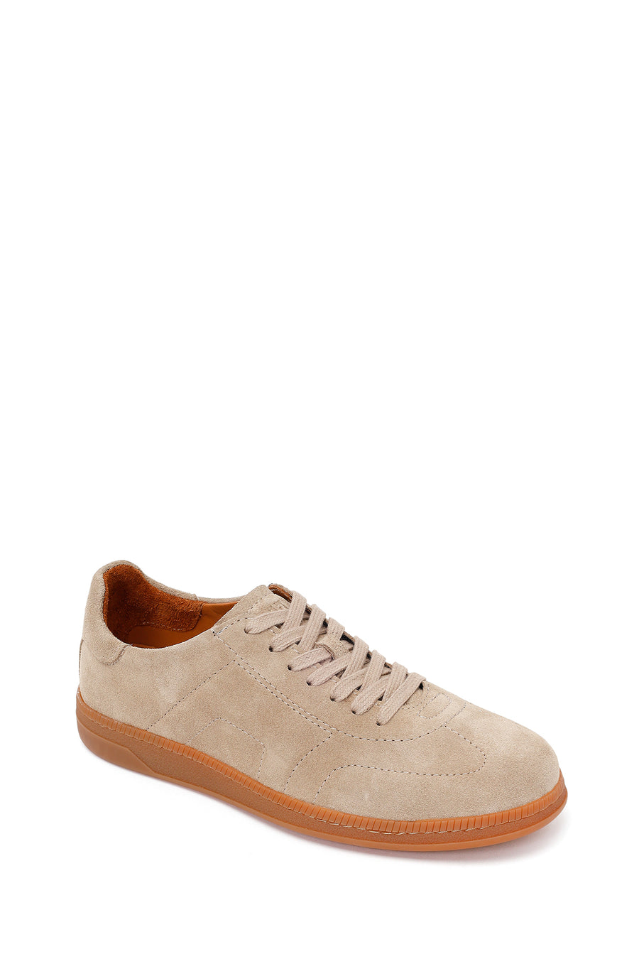 Male Beige Lace-up Suede Leather Sneaker