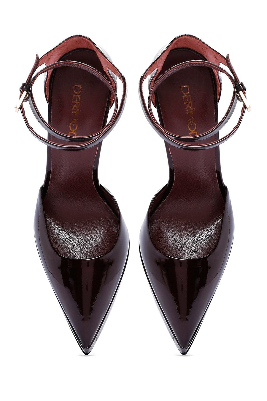 Women's Burgundy Patent Leather Platform High Heel Shoes