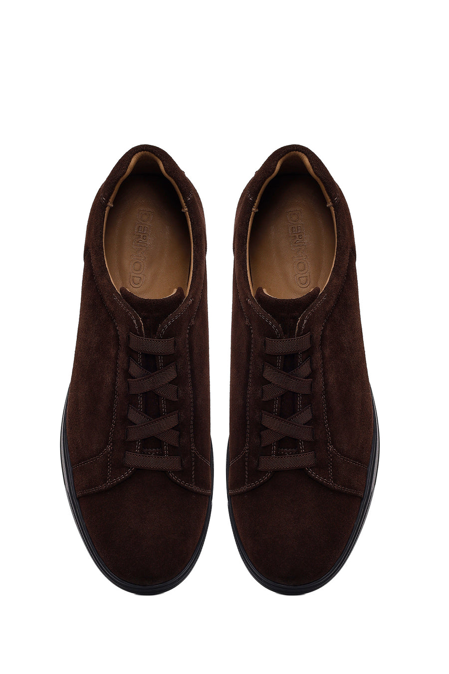 Male Brown Lace-Up Suede Leather Sneaker