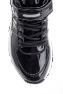 Women's High-Based Sneaker with Patent Leather Detail | Derimod