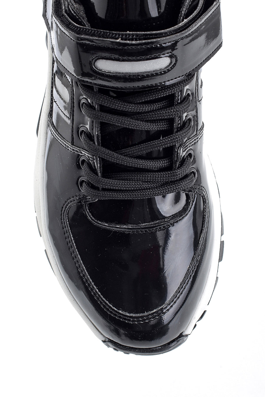 Women's High-Based Sneaker with Patent Leather Detail