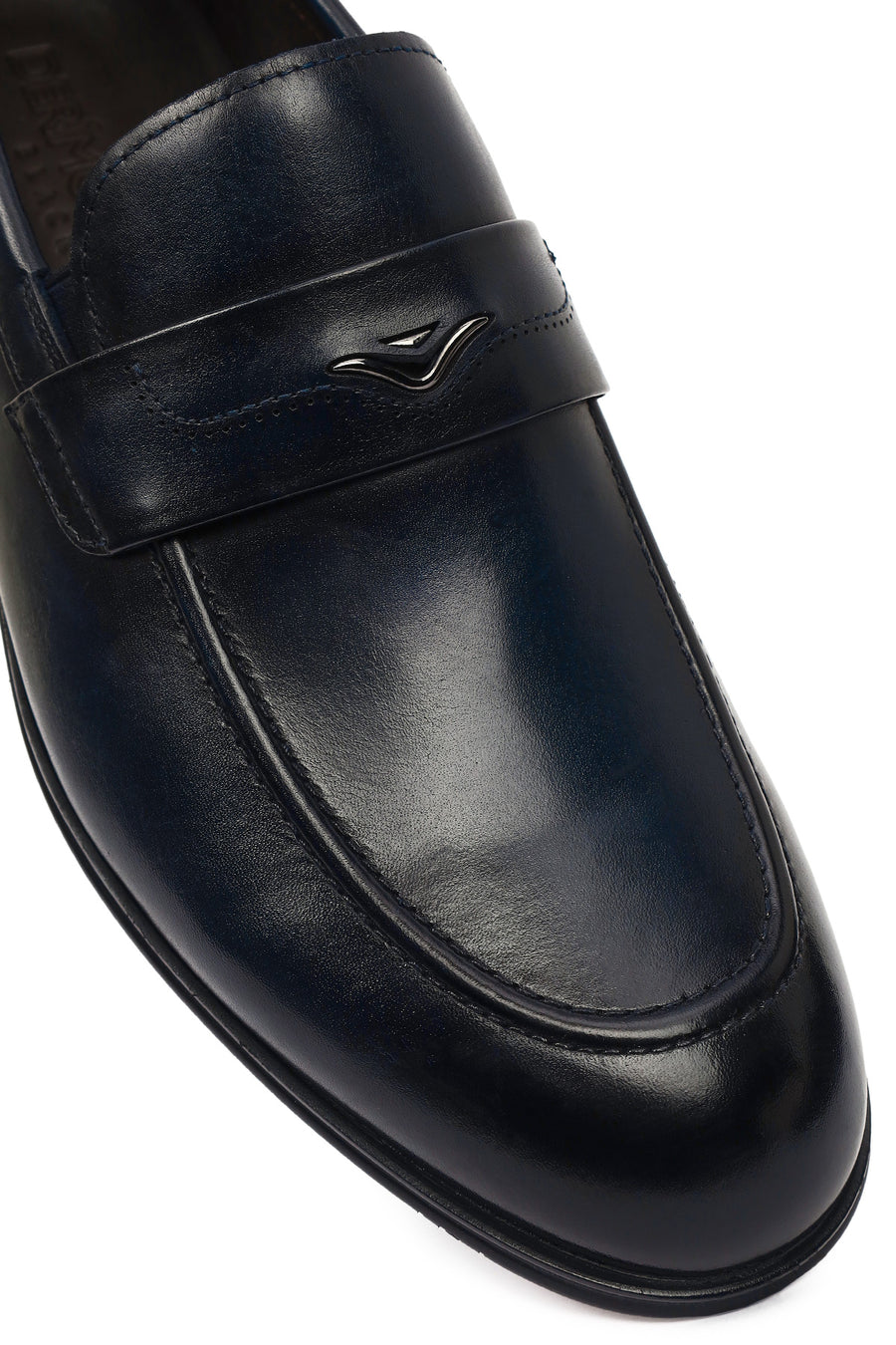Derimod Black Erkek Lacivert Deri Klasik Loafer