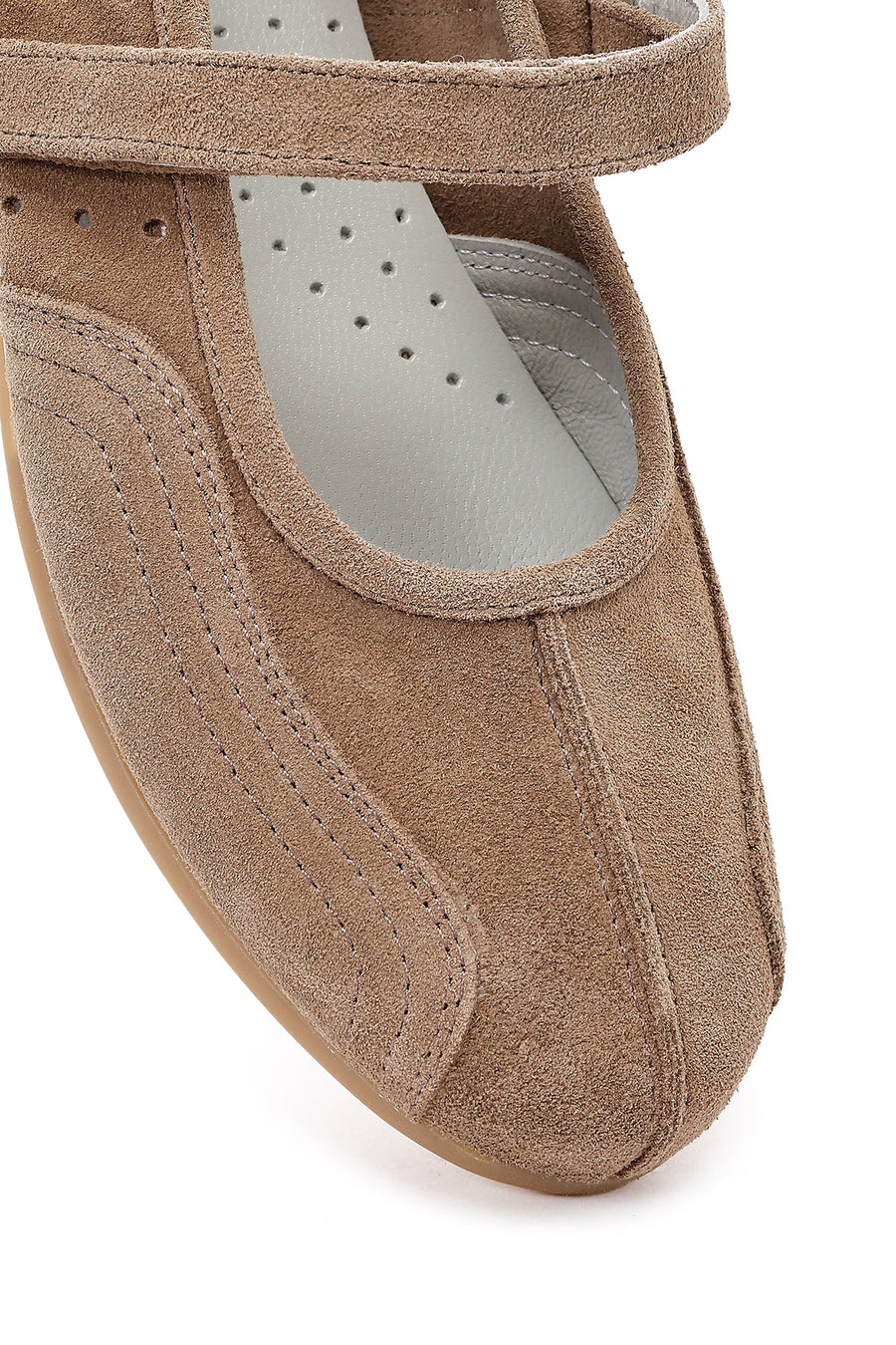 Women's Mink Banded Suede Leather Ballerinas