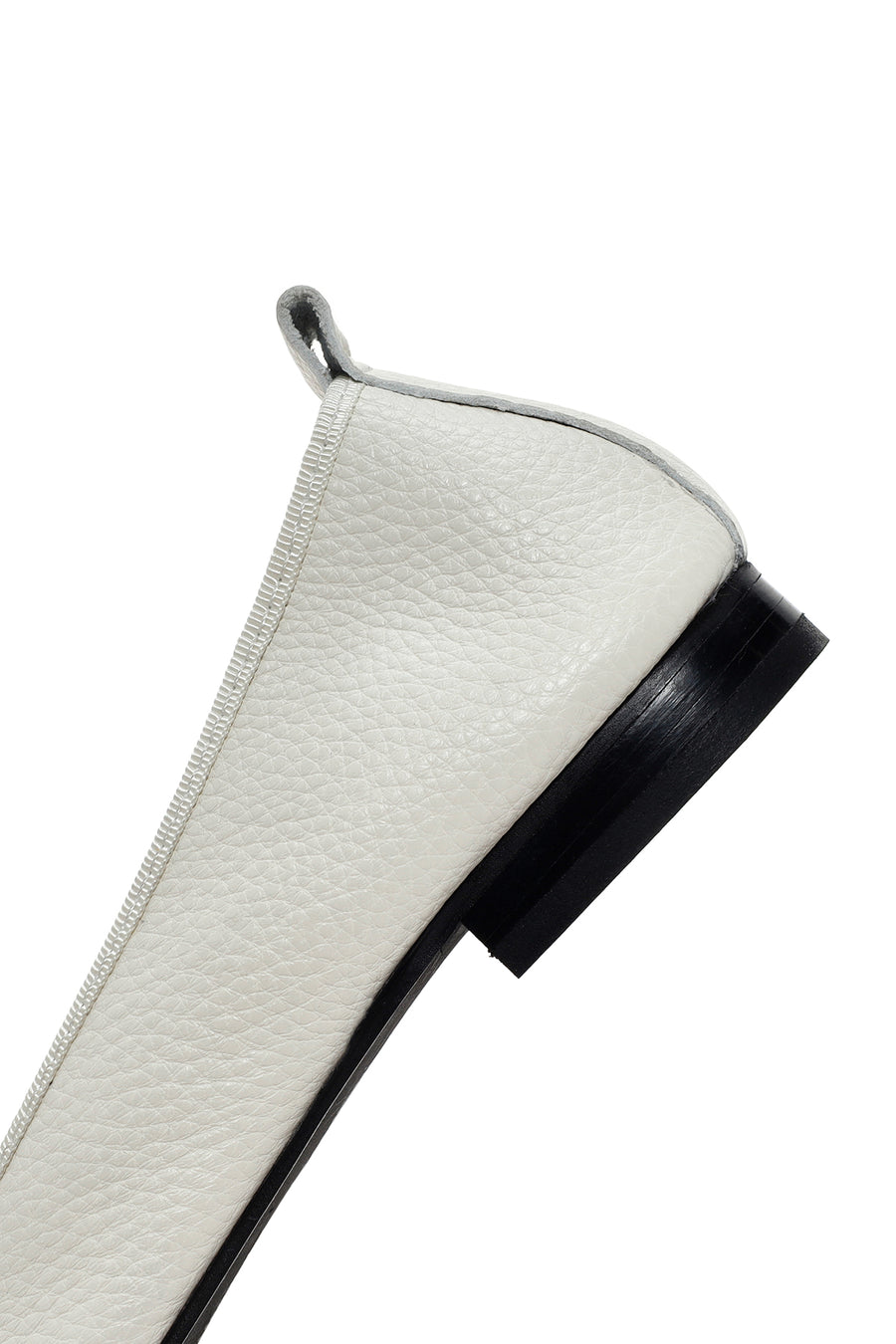 Women's White Leather Ballerinas with Buckle Detail