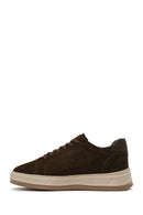 Male Khaki Lace-Up Thick-Soled Suede Leather Sneaker | Derimod