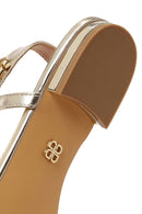 Woman Gold Stone-Embellished Sandal | Derimod