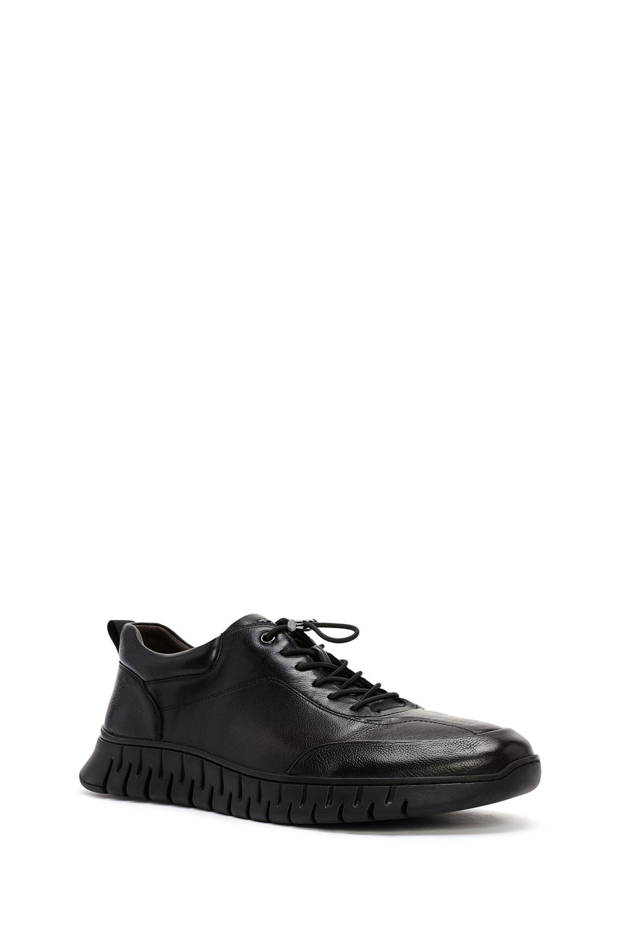 Derimod Fly Erkek Siyah Bağcıklı Deri Casual Sneaker
