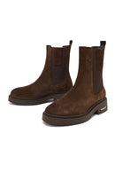 Woman Brown Suede Chelsea Boots | Derimod