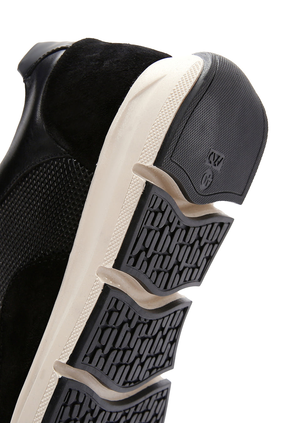 Men's Black Leather Suede Detailed Sneaker