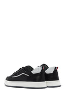 Erkek Siyah Bağcıklı Deri Sneaker | Derimod