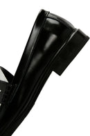 Women's Black Leather Masculine Loafer | Derimod