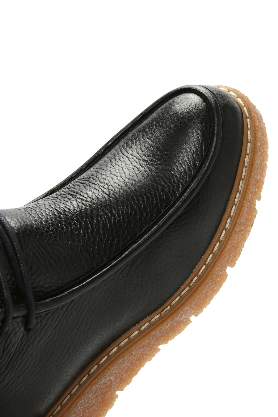 Women's Black Thick Sole Lace Up Leather Boots