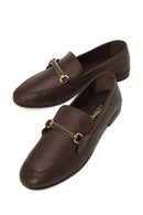 Kadın Kahverengi Toka Detaylı Deri Maskülen Loafer | Derimod