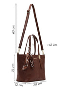 Woman Brown Long-Strap Printed Shoulder Bag | Derimod