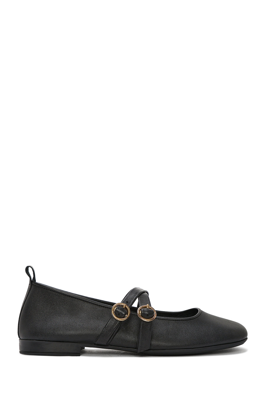 Women's Black Buckle Leather Ballerinas 26PFD200218 | Derimod