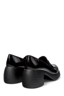 Camper Women's Black Thelma Leather Heeled Loafer | Derimod