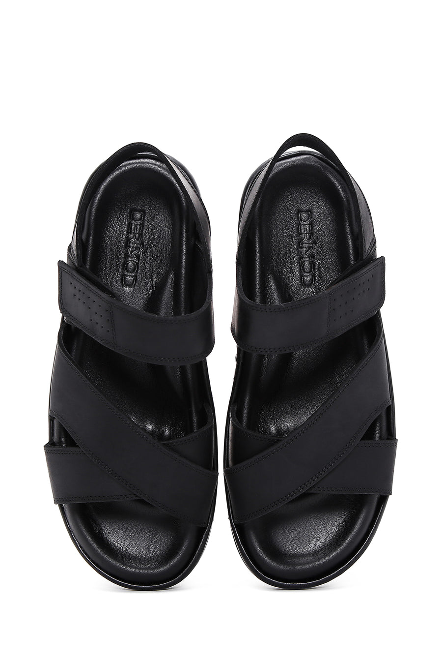 Men's Black Nubuck Leather Sandals