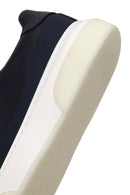Male Navy Blue Lace-Up Thick-Soled Leather Sneaker | Derimod
