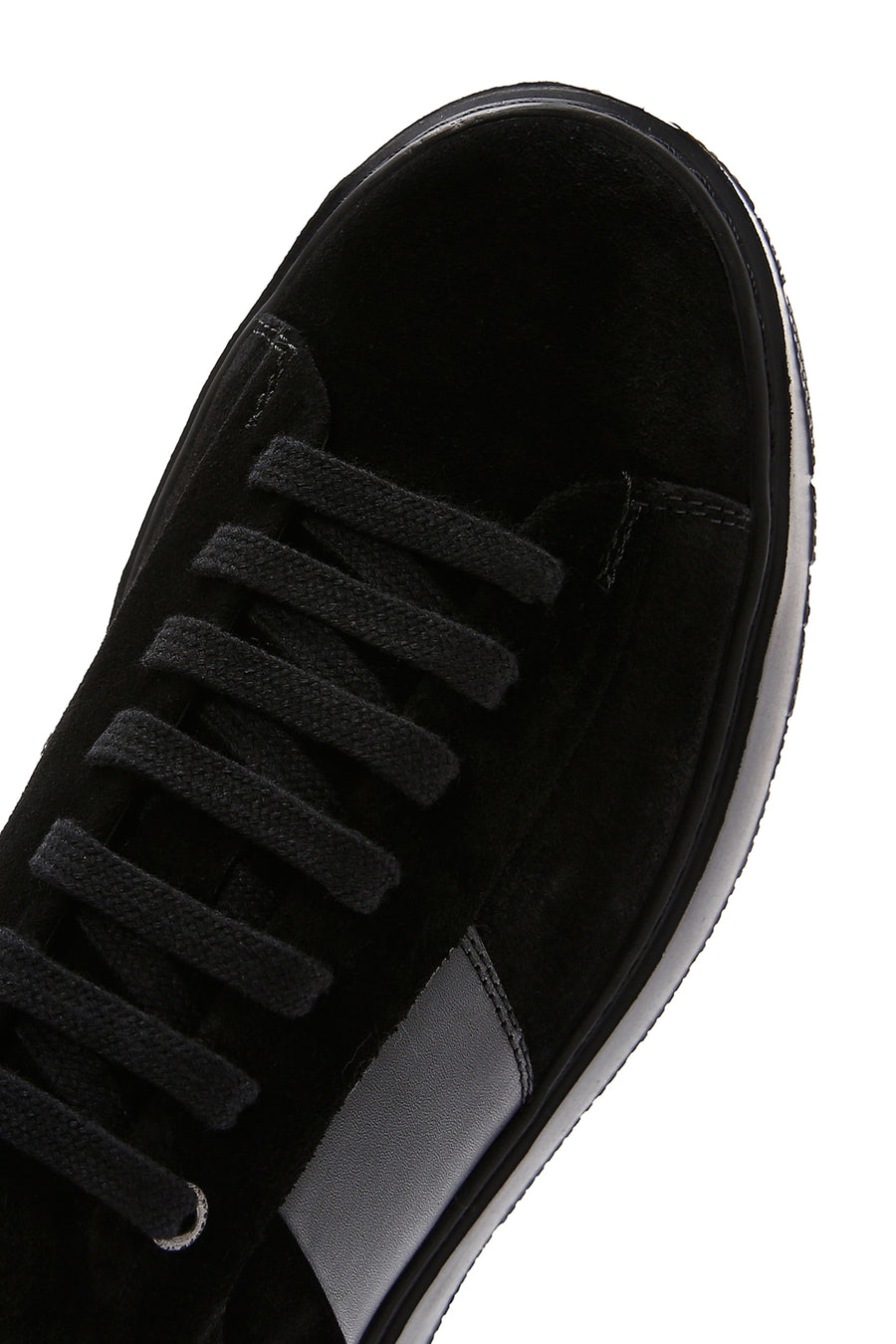 Erkek Siyah Süet Deri Kalın Tabanlı Sneaker