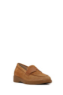 Kadın Taba Süet Deri Comfort Loafer | Derimod