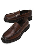 Male Brown Leather Casual Loafer | Derimod