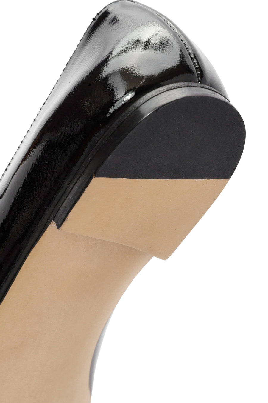 Women's Black Accessory Detailed Patent Leather Ballerinas