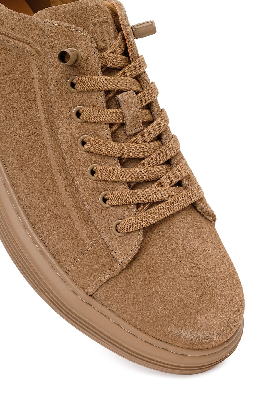 Male Beige Lace-up Suede Leather Sneaker