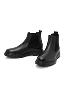Men's Black Leather Chelsea Boots | Derimod