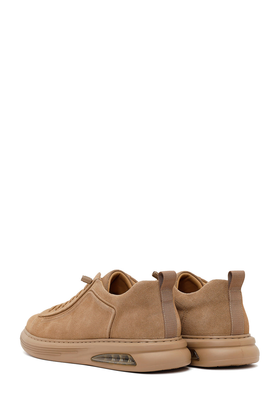 Male Beige Lace-up Suede Leather Sneaker
