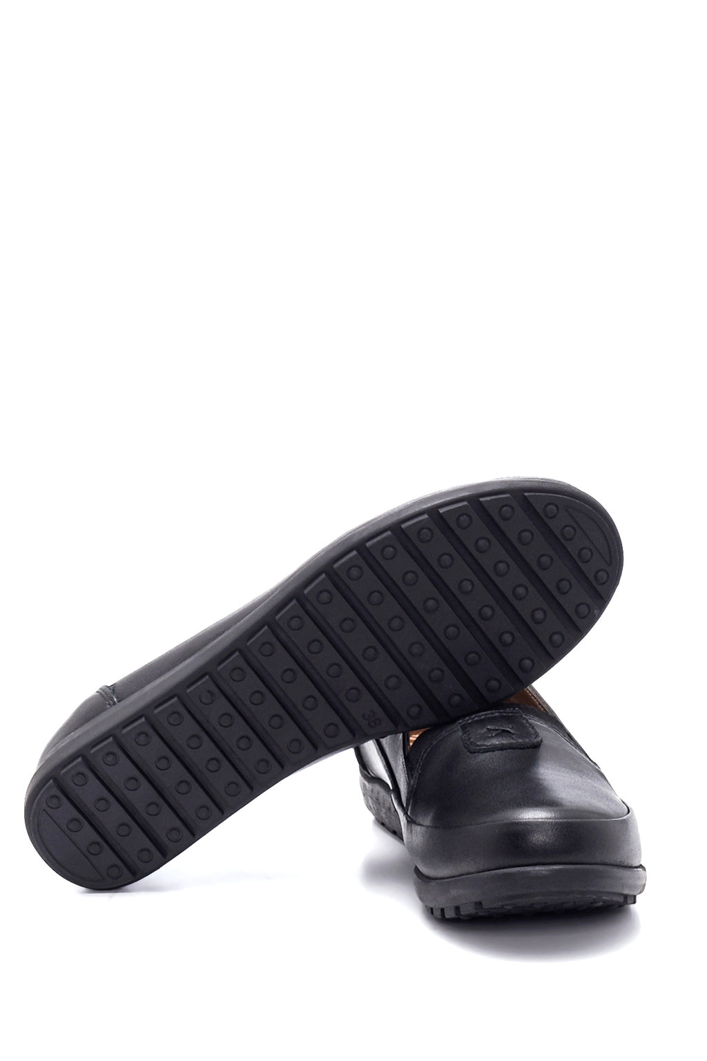 Kadın Siyah Deri Comfort Loafer