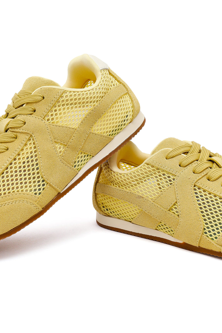 Kadın Sarı Bağcıklı Süet Deri Sneaker