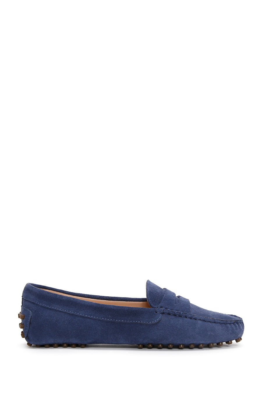 Kadın Lacivert Süet Deri Loafer 25SFD290310 | Derimod