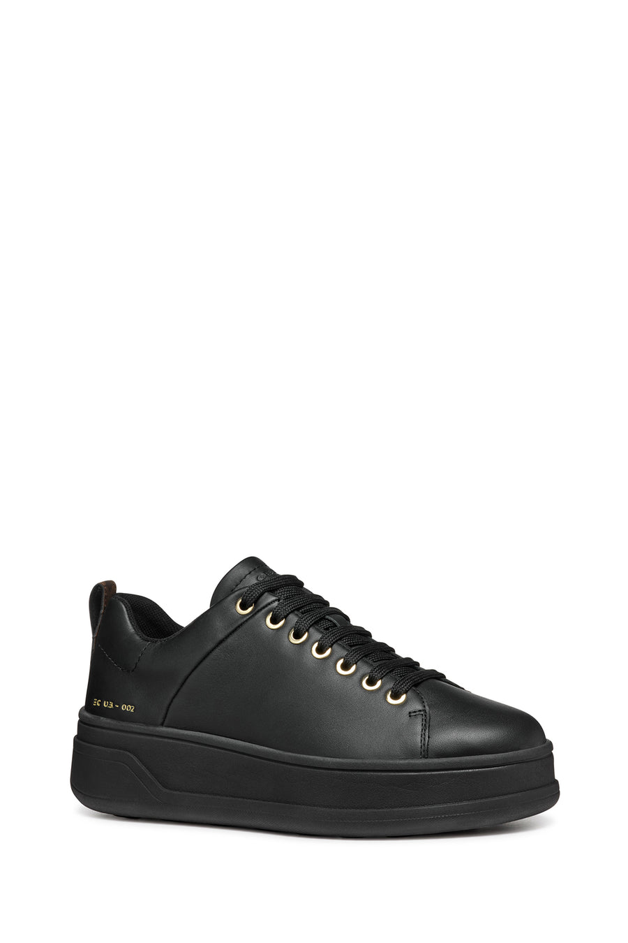 Geox Women's Black Spherica Ecub-2 Lace-Up Leather Sneaker