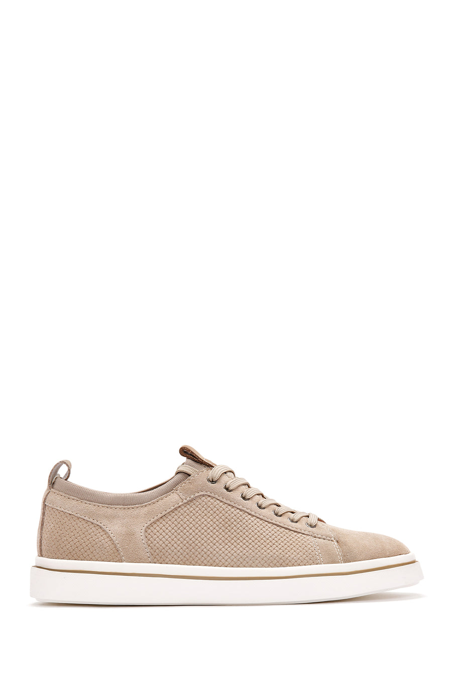 Erkek Bej Bağcıklı Süet Deri Sneaker 26SFD690610 | Derimod